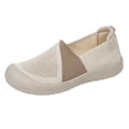 thumbnail image 2 of AUDeals Women's Knit Sneakers, Y2K Style Platform Walking Shoes with Breathable Comfort for Casual Everyday Wear (White, 5.5), 2 of 9