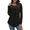 Black, variant on Women's Plus Size Tops Long Sleeve Tunic Shirts Splicing Lace Trim Loose Blouses,M-4XL