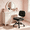 Black-L, variant on Cute Task Chair, Adjustable Armless Activity Chair with Wheels, Comfy Low Back Swivel Desk Chair, White