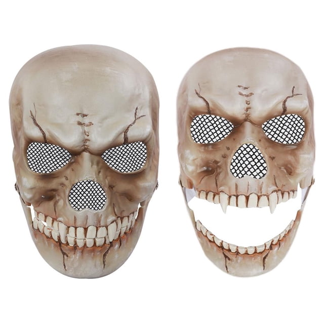 Mascarilla de esqueleto con mandíbula móvil, disfraz de Halloween, mascarilla de terror, mascarilla de esqueleto aterradora para cosplay, mascarada, fiesta de carnaval