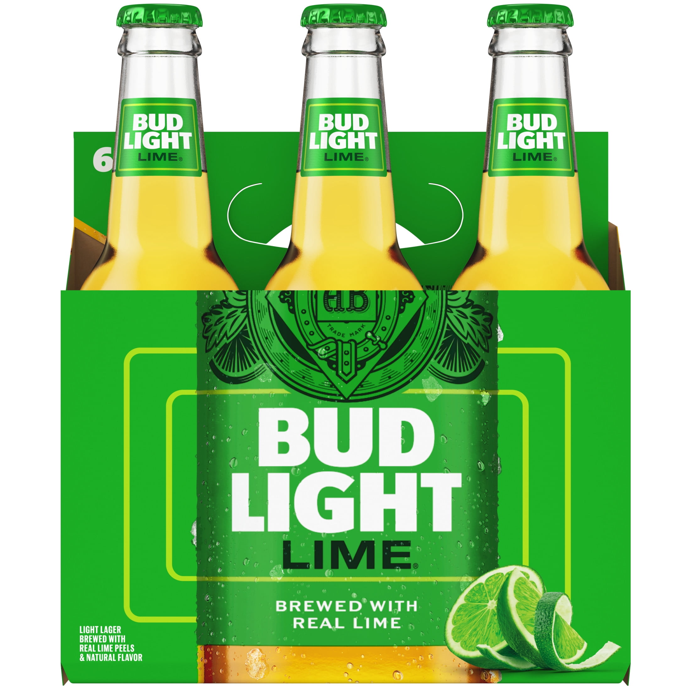 Bud Light Lime American Light Lager Beer 6 pack 12 fl oz Glass Bottles 4.2% ABV