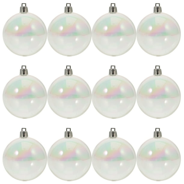 12 unids Decoración de bola transparente Navidad Bola de perla de Navidad Bola de Navidad Decoración de Navidad Bola