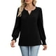 thumbnail image 5 of Camisas de encaje,Camiseta de cuello en V para mujer, blusa informal de manga larga, top holgado, mezcla de algodón suave, ideal para el hogar y el uso diario, sopatenor, 5 of 9