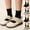 Beige, variant on DMDUOU Girls Mary Jane Dress Shoes Girls Loafers School Uniform Thick Non-Slip Sole Casual Shoe Black 5-5.5Years