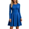 thumbnail image 2 of Sheghy Crew‑Neck Long‑Sleeve Fit‑and‑Flare Mini Dress Women Fall Party Outfit, 2 of 8