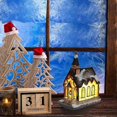 thumbnail image 3 of Christmas House Exquisite Luminous Resin Cottage, Snow Village Houses Miniature Christmas Resin House Exquisite Mini Led Flashing Resin House, 3 of 5