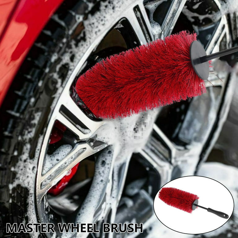 Mtfun Car Wheels Cleaning Brush Soft Bristle & No Scratches Car Rim Brush Detailing Brushes Reaching Deep Cleaner Tool for Car Vehicle Motorcycle Tire