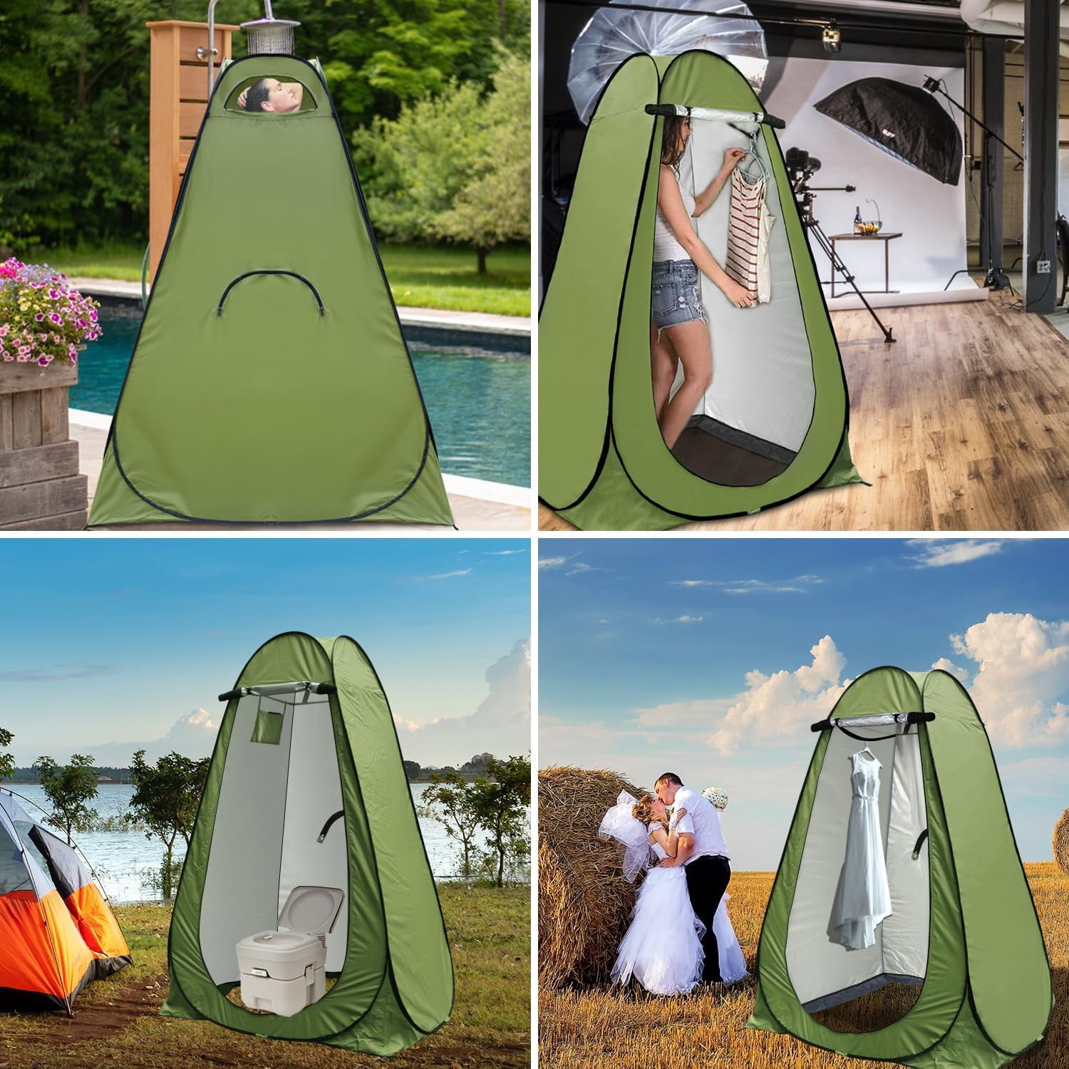 Privacy Shower Tent, Pop up Portable Camping Tent, Outdoor Toilet Changing Dressing Room, Instant Privacy Shelter for Picnic Waterproof Bathroom