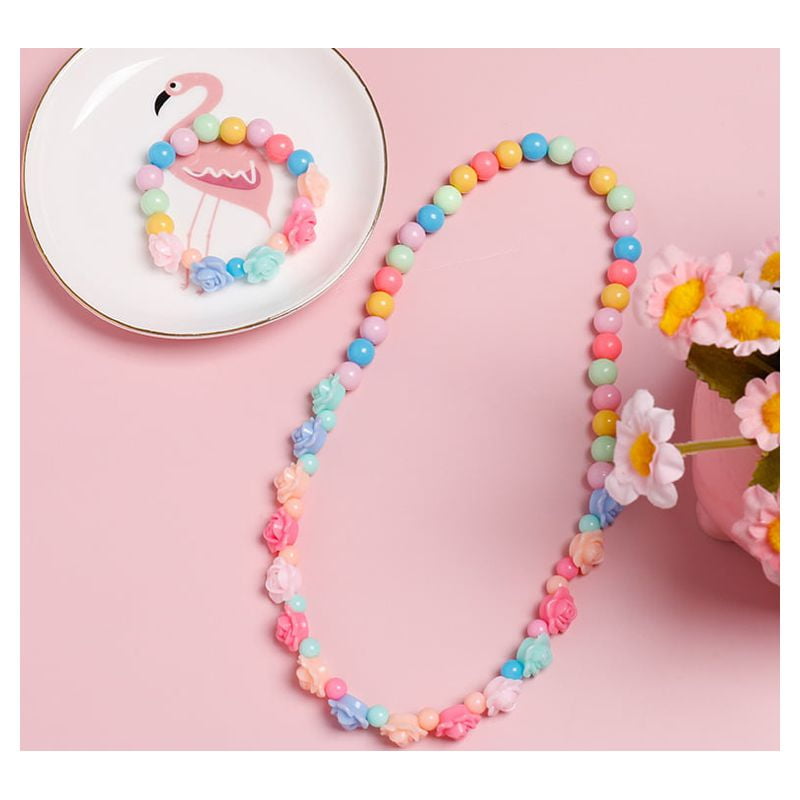 LNKOO 6 Pcs Toddler Costume Jewelry Princess Necklace Bracelet Set Girls  Play Jewelry Kit Necklace Bracelet for Kids Play Dress Up for 3 4 5 6 7 8 9  10 Year Old Girls/Toddlers/Kids 