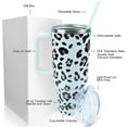 thumbnail image 2 of 40 oz Leopard Tumbler with Handle and Straw Lid Leak Proof, Coffee Travel Mug with Handle Insulated for Hot and Cold Drink Ice, Christmas Birthday Gifts for Women, Leopard Stainless Steel Cups, 2 of 5