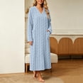 thumbnail image 5 of Jopfuhed Womens V-Neck Fleece Robes Fluffy Plush Bathrobe Long Housecoat with Pockets Winter Warm Cozy Loungewear Sleepwear, 5 of 7