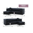 thumbnail image 2 of Glory Furniture Pompano Velvet Sofa Chaise in Black, 2 of 8