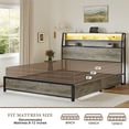 thumbnail image 6 of GUNAITO Queen Bed Frame with 2 Drawers Headboard Platform Bed Frame with LED Lights Charging Station Gray, 6 of 7