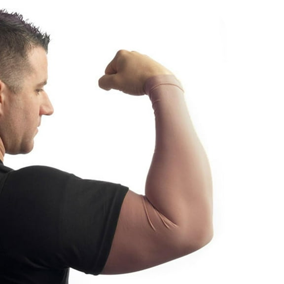 Tatjacket Tattoo Cover Up Concealer Sleeve, 2-PACK, Full Arm coverage (Brown), UPF 50 Protection, Slip Free, for Men & Women (Unisex), MEDIUM, BROWN