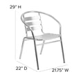 thumbnail image 4 of Bowery Hill Contemporary Aluminum Slat Back Dining Chair in Silver, 4 of 9