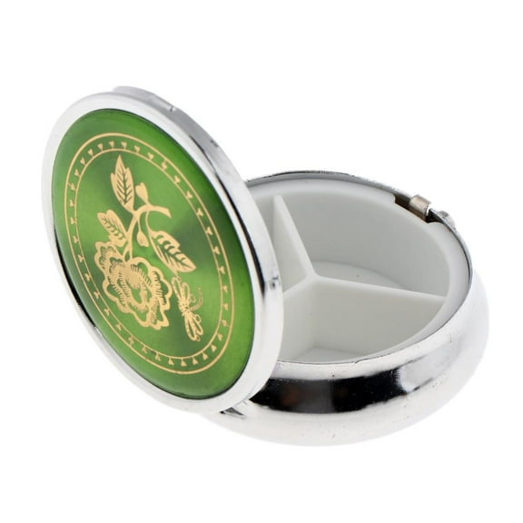 Wswqop Lockable Round Sealed Waterproof Pill Box with 3 Slots, Pill Case with Little