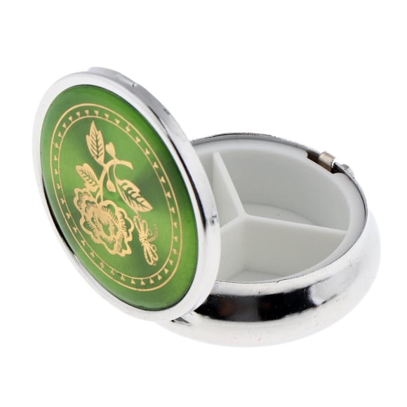 Xuanheng Lockable Round Sealed Waterproof Pill Box with 3 Grids, Pill Case with Little