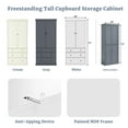 thumbnail image 5 of 77" Kitchen Pantry Cabinet with 3 Drawers, Food Pantry Storage Cabinet with 8-Tiers Refrigerator Doors and Adjustable Shelves, Freestanding Cupboard for Kitchen Dining Room,  ﻿White, 5 of 9