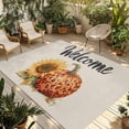 thumbnail image 2 of Outdoor Rug 5x8 ft Fall Waterproof Outdoor Patio Rug Mat Non Slip Outside Area Rugs Carpet for RV,Camping,Porch,Deck,Pool,Balconybackyard,Sunflower Pumpkin Leopard Print Orange, 2 of 9