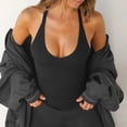 thumbnail image 4 of Tosmy Summer Tank Tops For Women Ladies Casual Solid Color Vest V Neck Strap Tank Top Vest Sleeveless Crop Top Slim Vest For Women, 4 of 7