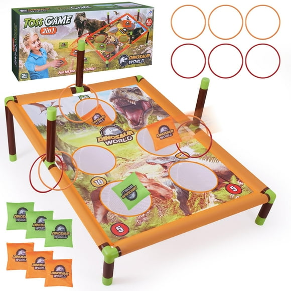 Bean Bag Toss Games Set, Cornhole Outdoor Family Target Throwing Garden Game with 6 Bean Bags, Carnival Party Toss Games for Kids Adults Boys Girls