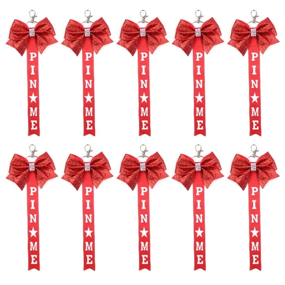 Aellinatey Set of 10 Bows Keychain Collection Bowknot Keyring Colorful Cheerleader Gift
