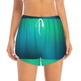 thumbnail image 2 of Hirioo Green Turquoise Teal for Women's Double Layer Athletic Shorts High-Performance Gym Shorts with Inner Pocket, Elastic Waistband-Small, 2 of 7