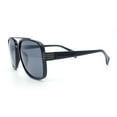 thumbnail image 5 of Mens Luxury Oversized Rectangular Designer Fashion Racer Plastic Sunglasses Shiny Black - Smoke, 5 of 6