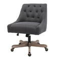 thumbnail image 2 of Swivel Shell Office Chair, Modern Tufted Fabric Upholstered Desk Chair with Padded Back & Five-Star Base, Adjustable Hight Task Chair, for Living Room Bedroom Home Office, Charcoal Grey, 2 of 7