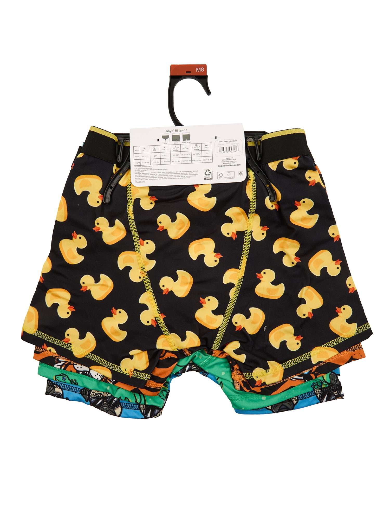 Wonder Nation Boys Boxer Brief Animals Underwear, 4-Pack, Sizes S-XL