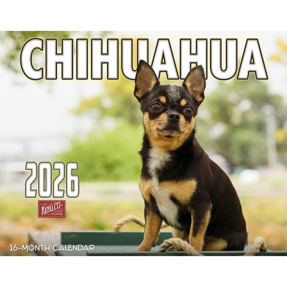 2026 Chihuahuas Dog Wall Calendar 16-Month X-Large Size 14x22, Dog Calendar by The KING Company-Monster Calendars