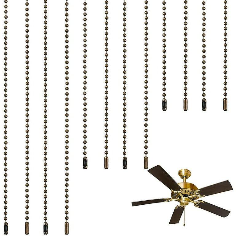 12 Pieces Ceiling Fan Pull Chain Extender Fan Chain Extension 12/24/ 36  Inches Extra Long Ceiling Fan Pull Chain