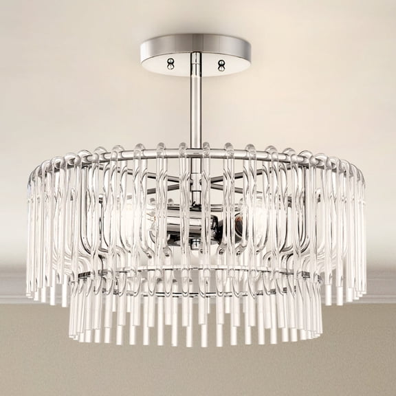 Luxury Contemporary Ceiling Light, Polished Chrome, UQL5921