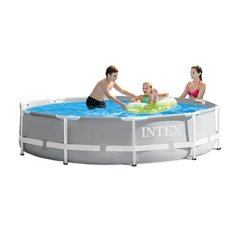 Intex 10ft x 10ft x 30in Pool w/ 10 Foot Round Pool Cover and Filter  Cartridge 