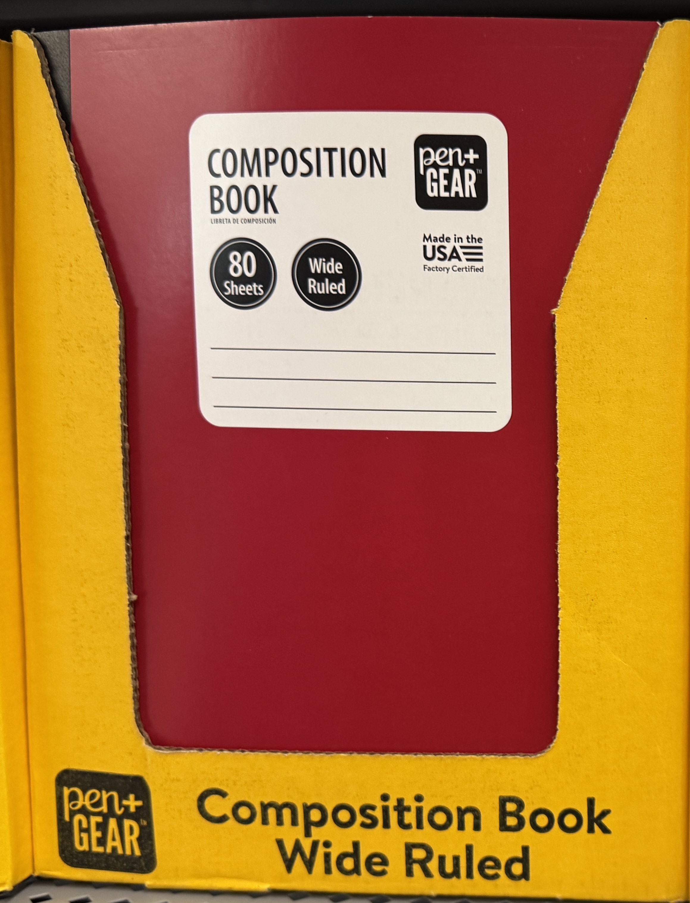 Cuadernos de composición Pen+Gear de rayas anchas, 9.75 x 7.5 pulgadas, rojo, 80 hojas 6