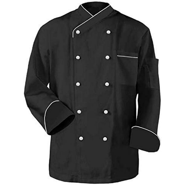 Long Sleeves Men Women Chef Coat Jacket Uniform Unisex for Food Service, Caterers, Bakers and