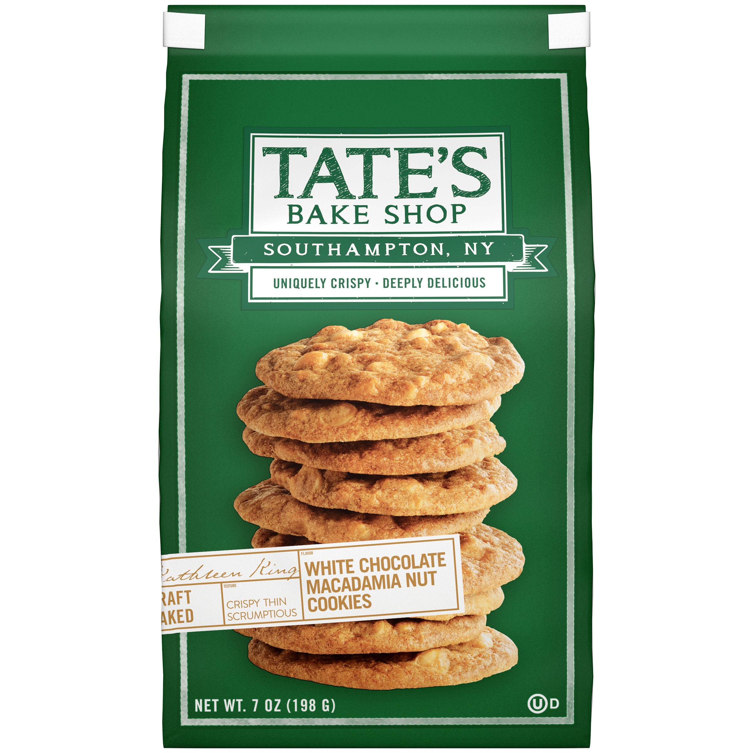 Tate's Bake Shop White Chocolate Macadamia Nut Cookies, 7 oz Walmart