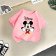 thumbnail image 3 of Camiseta de algodón con cuello redondo informal para bebés y niños pequeños con estampado de Mickey de verano de Disney Camiseta de algodón para niños y niñas, 3 of 5
