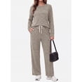 thumbnail image 2 of MOSHU Pajama Sets for Women Casual Two Piece Lounge Sets Soft Long Sleeve Tops and Long Pants Comfy Sleepwear fall Outfits, 2 of 11