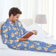 thumbnail image 6 of Balery Kawaii Corgi Pattern Pajama Sets for Men Long Sleeve 2 Piece Sleepwear Loungewear Sets Soft PJ's with Pockets Long Sleeve Comfy Pj Sets-XX-Large, 6 of 7