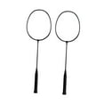 thumbnail image 3 of jinwen Badminton Rackets Badminton Equipment 2 Pieces Double Racquets Shuttlecock Black, 3 of 9