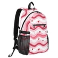 thumbnail image 2 of JIALIOU 14" Laptop Backpack Waterproof Airline Approved Stylish Casual Daypack for Travel Business College Work, Wavy Lines and Heart, 2 of 8