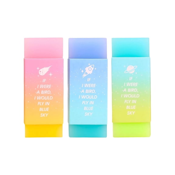 JUMNUYCUH 1 Pack Erasers, Cute Jelly Colored Rubber Pencil Eraser, Soft Art Erasers for Writing Drawing Teachers, Block Erasers for Artists, Office Supplies, Classroom Must Haves, Random Color
