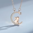 thumbnail image 4 of Cute Moon Rabbit Pendant Necklace - Adorable Animal Alloy Jewelry, Perfect for Everyday or Special Occasions, 4 of 5