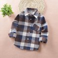 thumbnail image 2 of WXFAZCVU Boys Plaid Flannel Shirt Long Sleeve Tops Button Down Shirts Fall Winter Outfits Size 18-24 Months, 2 of 3