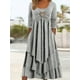 thumbnail image 3 of Vestido Elegante De Talla Grande, Vestido Maxi De Cuello Redondo Con Decoración De Anillo De Corazón En Capas De Manga Larga Lisa Para Mujer, 3 of 4