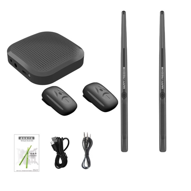 Jindong Virtual Electronic Drum Set Drum Sticks Set Protable Drumsticks with with Drumsticks Pedals Electronic Drum Set Machine for Beginners Adults Kids Gift