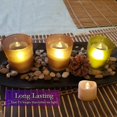 thumbnail image 3 of Bombillas parpadeantes brillantes realistas Luces de té LED sin llama alimentadas por batería para celebraciones estacionales y festivas, paquete de 12, velas falsas eléctricas, 11 Feliz Sencillez, 3 of 5