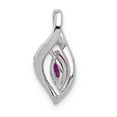 thumbnail image 3 of 14K White Gold Charm Pendant Ruby Marquise Red Diamond Round, 3 of 4