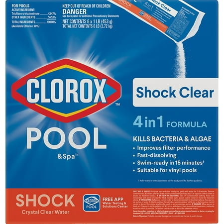 Clorox Pool&Spa Shock Clear Swimming Pool Shock Granules, 6pk